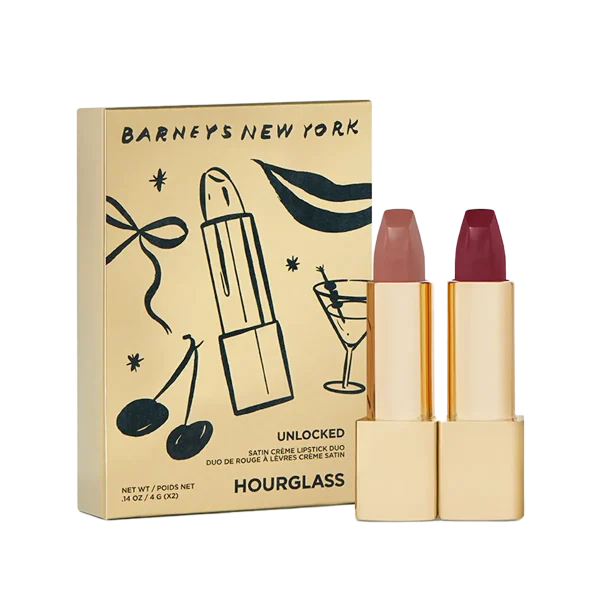 HOURGLASS & BARNEYS NEW YORK UNLOCKED SATIN CRÈME LIPSTICK  DUO